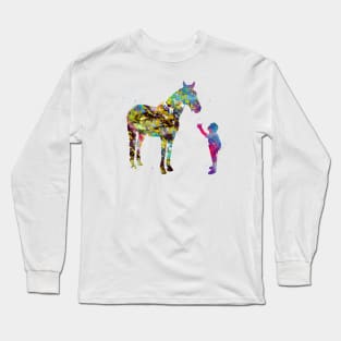 Little boy with horse Long Sleeve T-Shirt